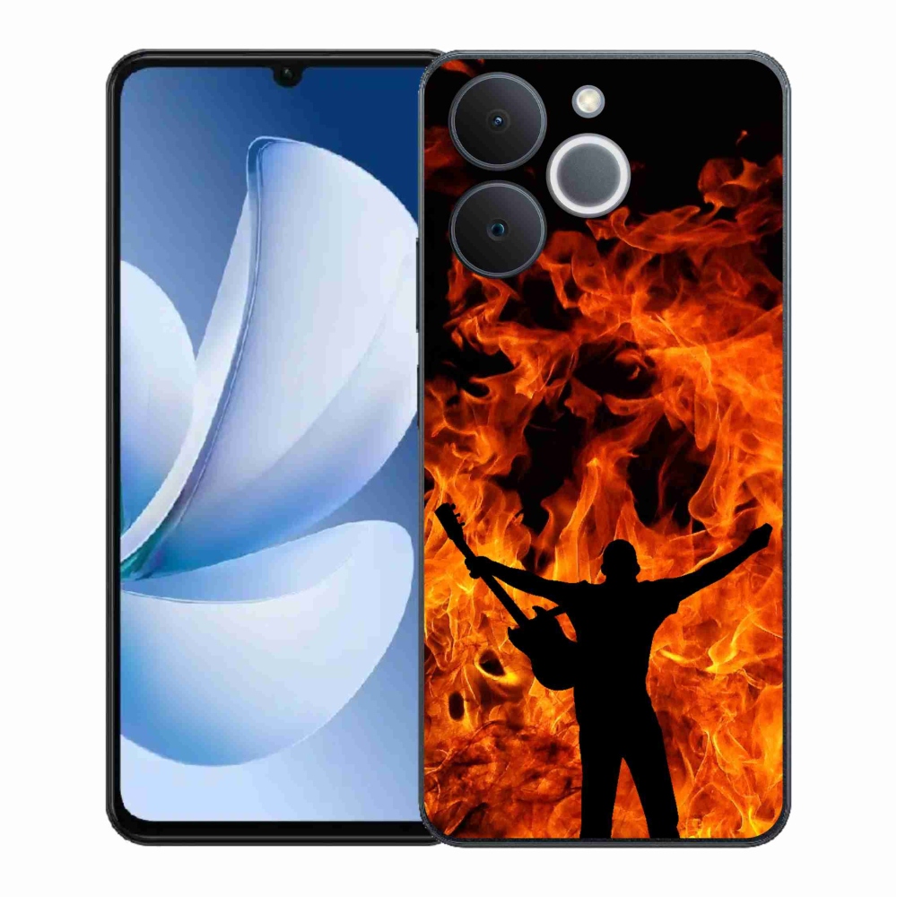 Gélový kryt mmCase na Realme Note 70T - muzikant a oheň