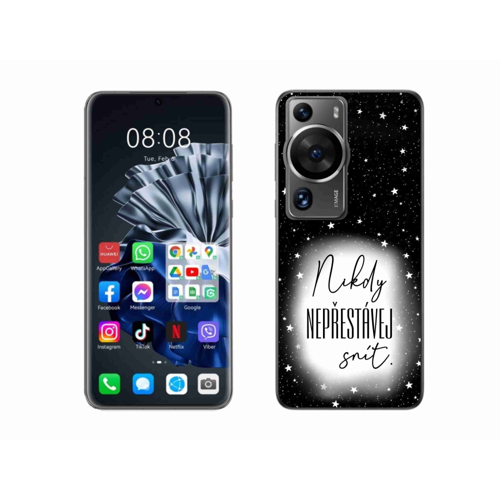 Gélový kryt mmCase na Huawei P60 Pro - citát 1 bieločierne pozadie