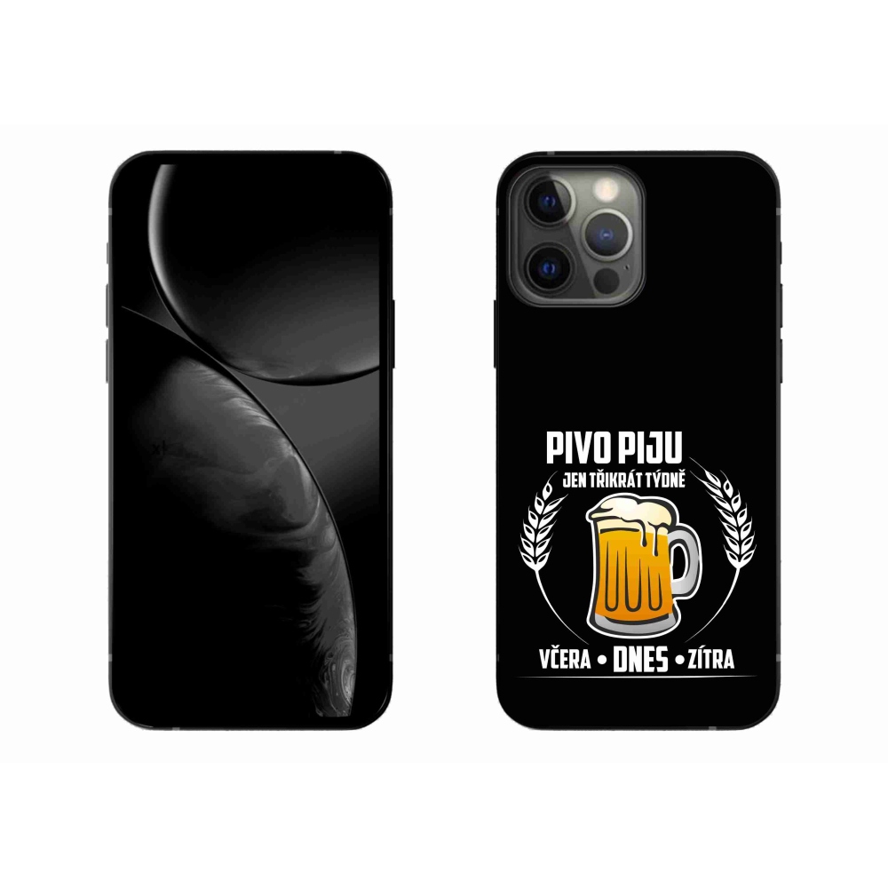 Gélový kryt mmCase na iPhone 13 Pro Max 6.7 - pivný motív čierne pozadie