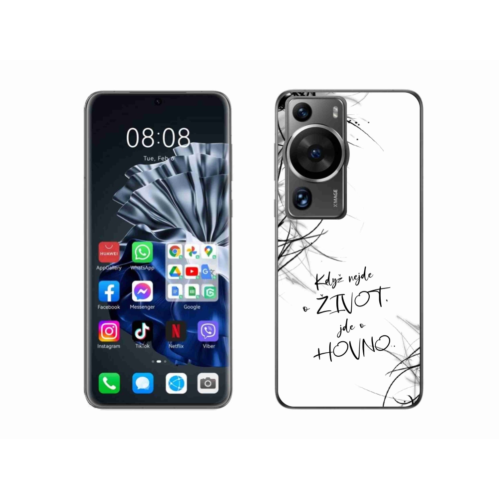 Gélový kryt mmCase na Huawei P60 Pro - vtipný text 16 biele pozadie