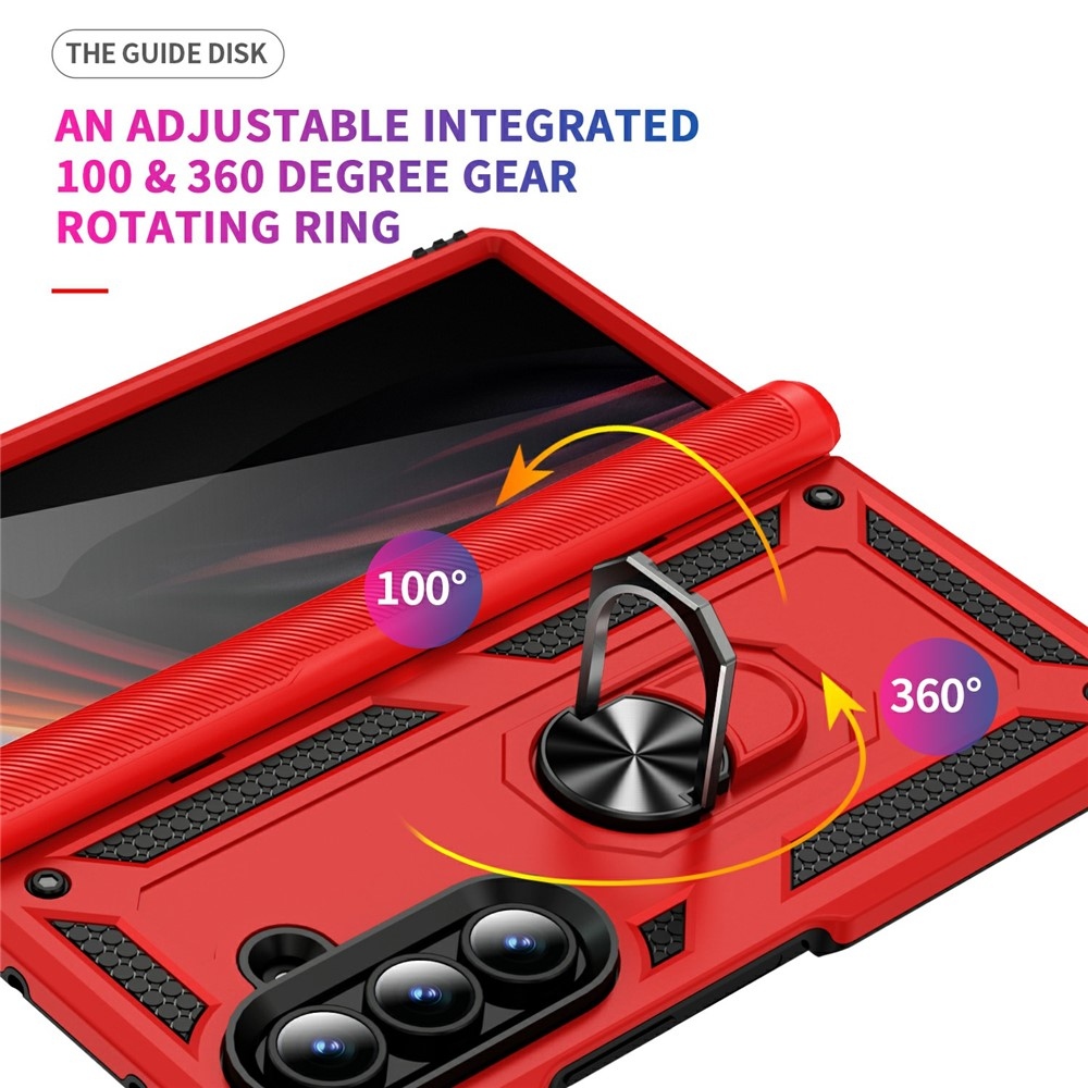 Ring odolný kryt na Samsung Galaxy Z Fold7 5G - červený