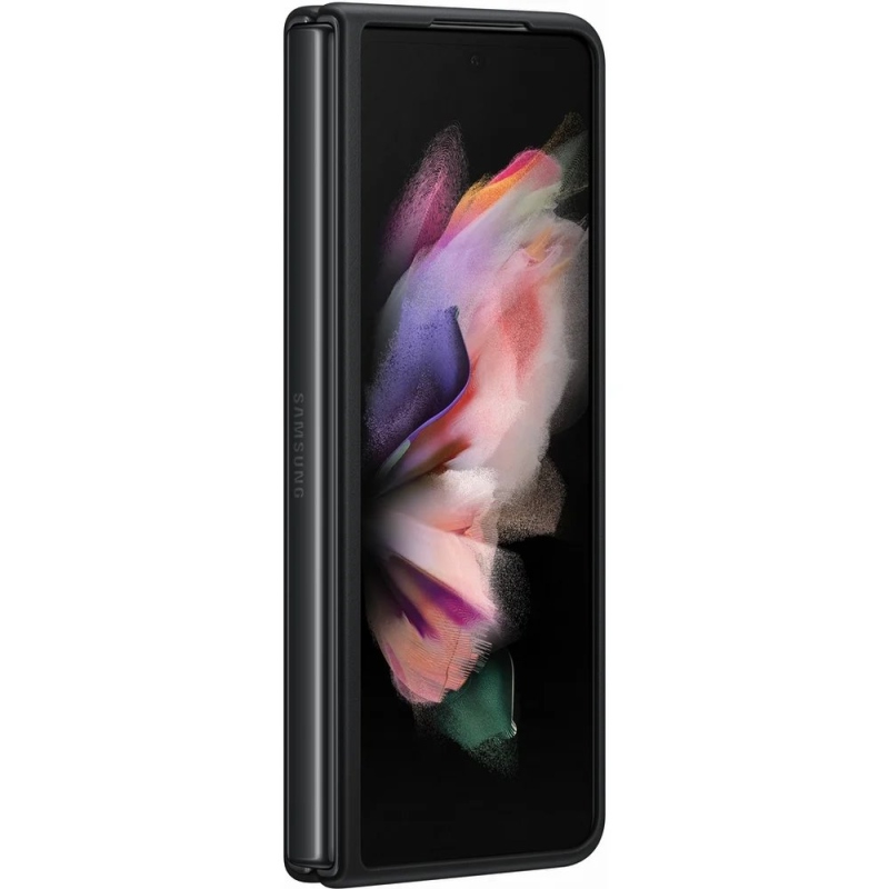 EF-VF926LBE Samsung Kožený Kryt pre Galaxy Z Fold 3 Black