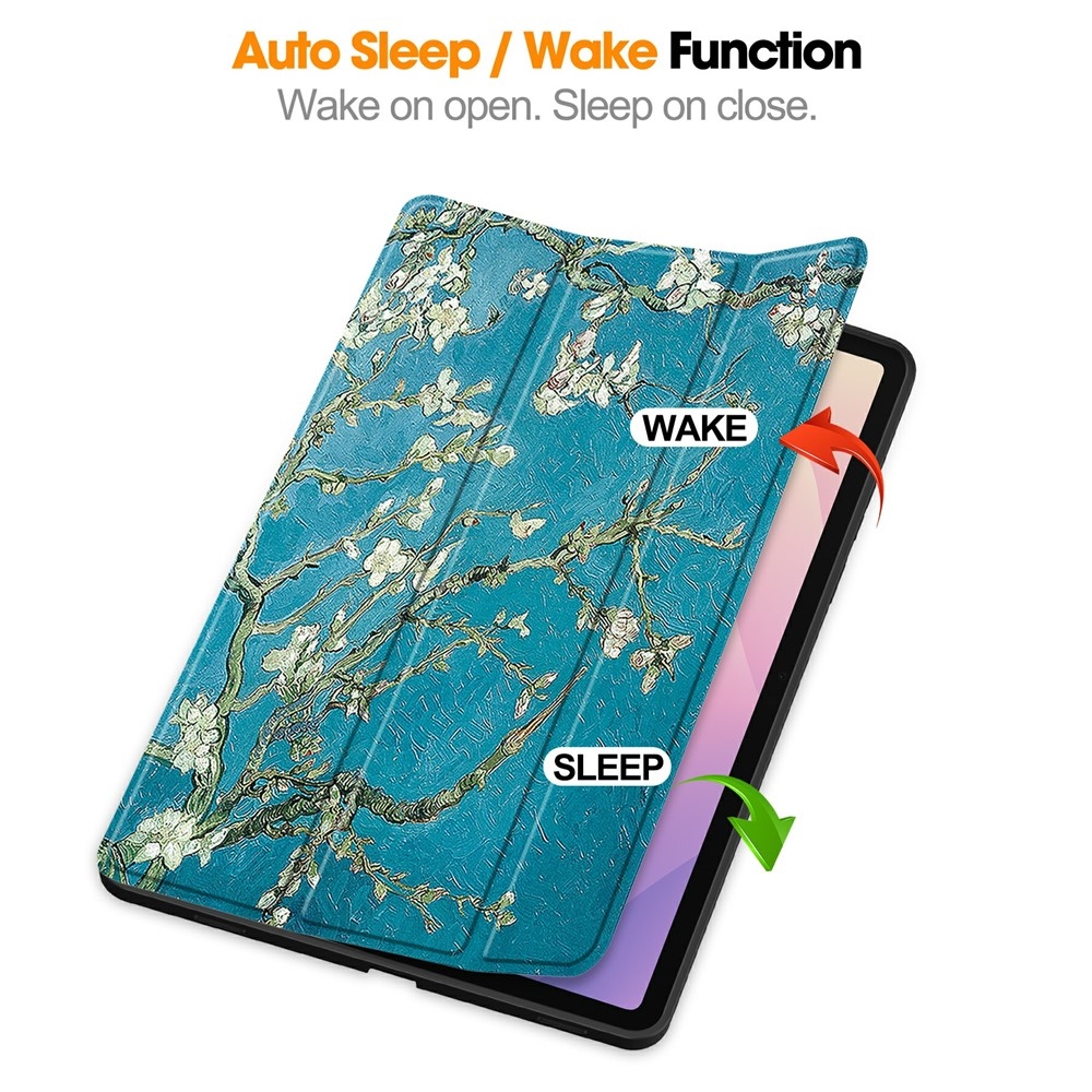 Patte chytré zatváracie púzdro na Samsung Galaxy Tab S11 - biele kvety