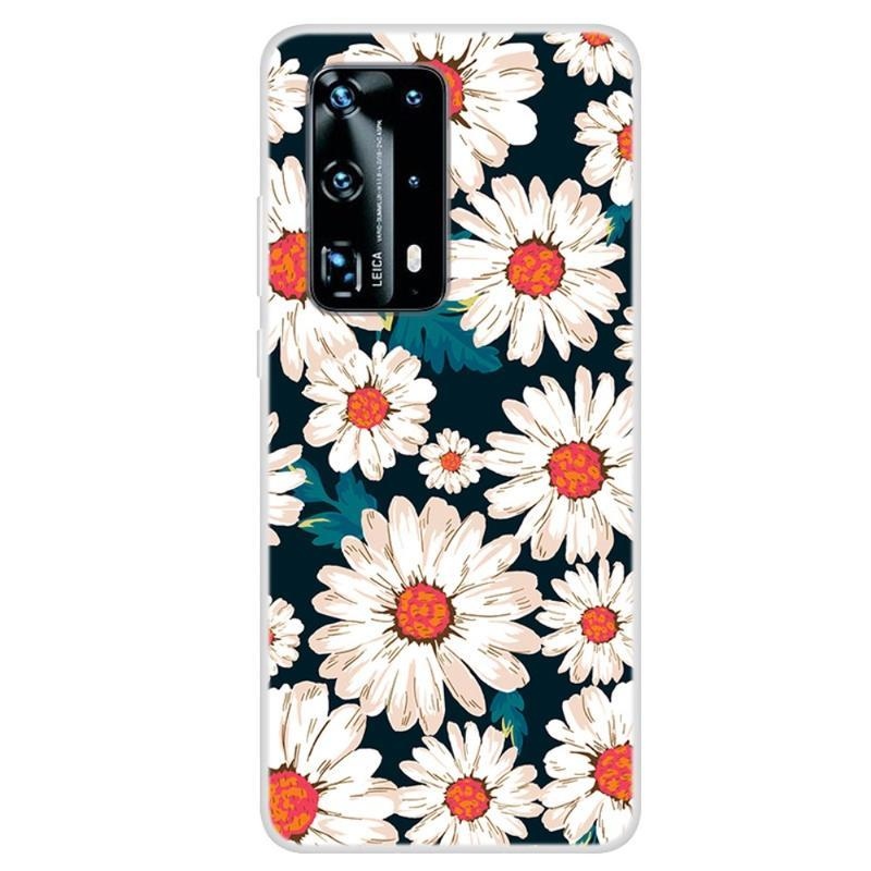 Patte gélový obal na mobil Huawei P40 Pro - biele kvety