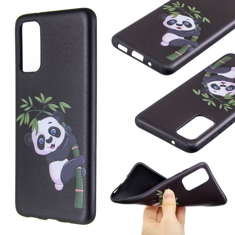 Patte gélový obal na mobil Samsung Galaxy S20 - panda na bambusu