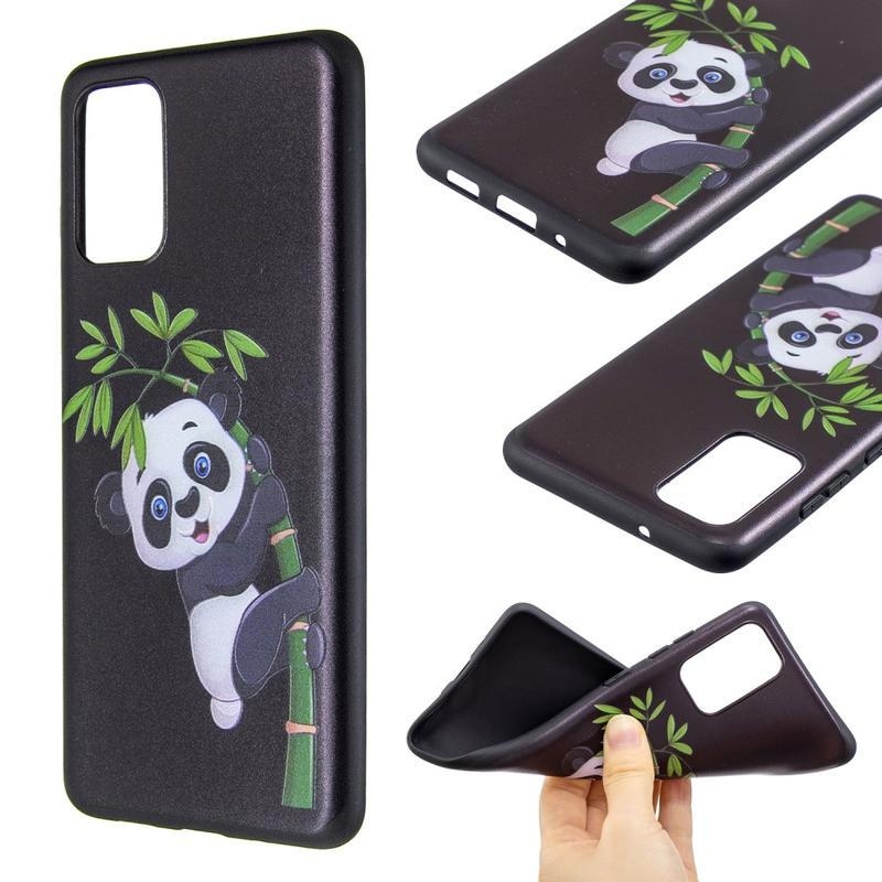 Patte gélový obal na mobil Samsung Galaxy S20 Plus - panda na bambusu