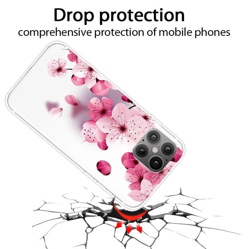 Patte gélový obal pre mobil iPhone 12 Pro / 12 - ružový kvet