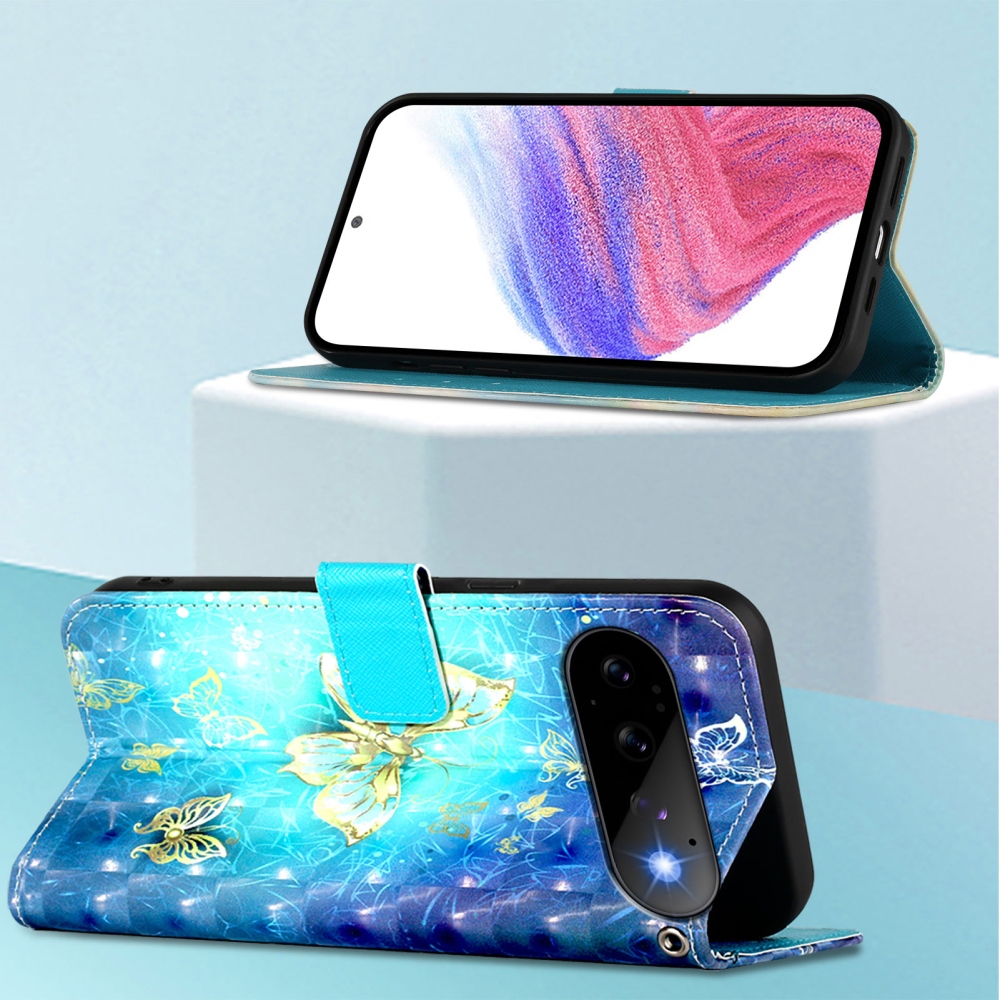 Päťte knižkové puzdro na Google Pixel 11 Pro/11 - modrolatí motýle