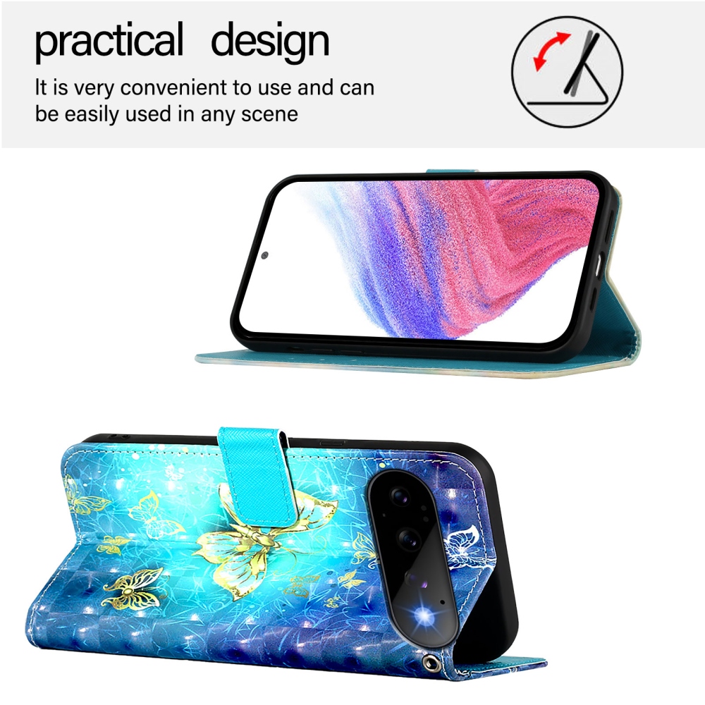 Päťte knižkové puzdro na Google Pixel 11 Pro/11 - modrolatí motýle