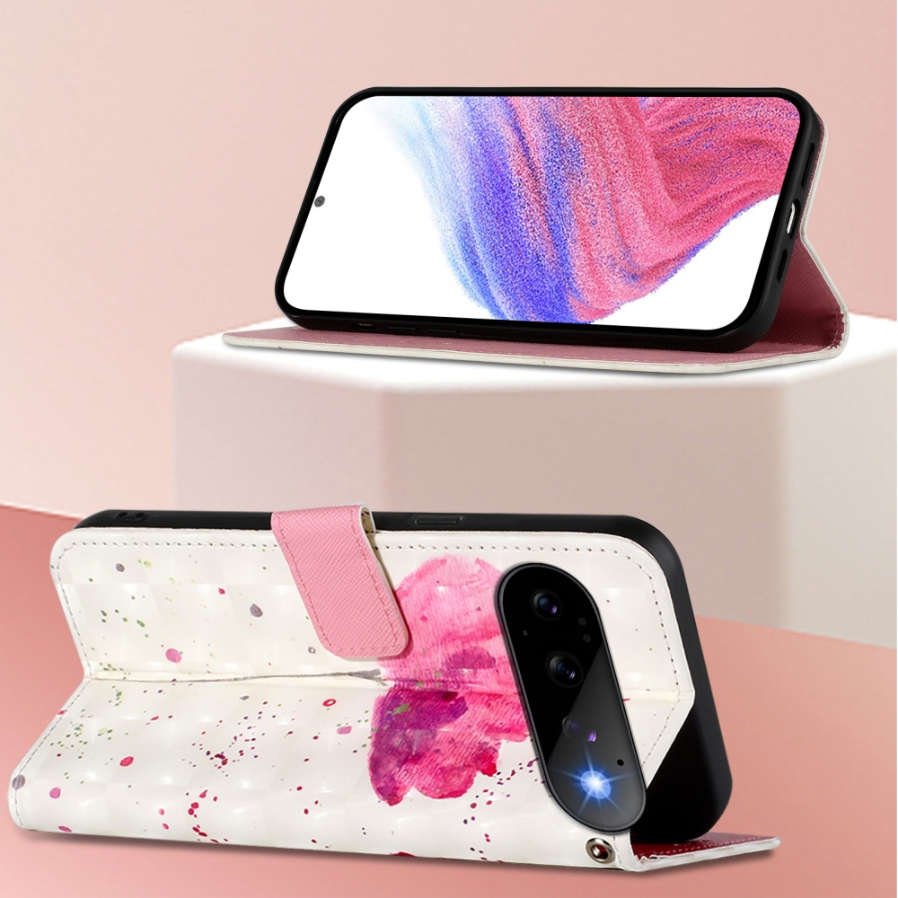 Patte knižkové puzdro na Google Pixel 11 Pro/11 - ružový kvet