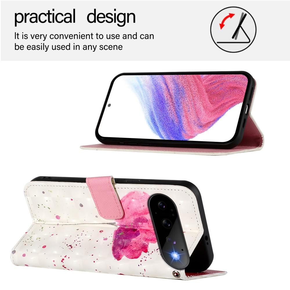 Patte knižkové puzdro na Google Pixel 11 Pro/11 - ružový kvet