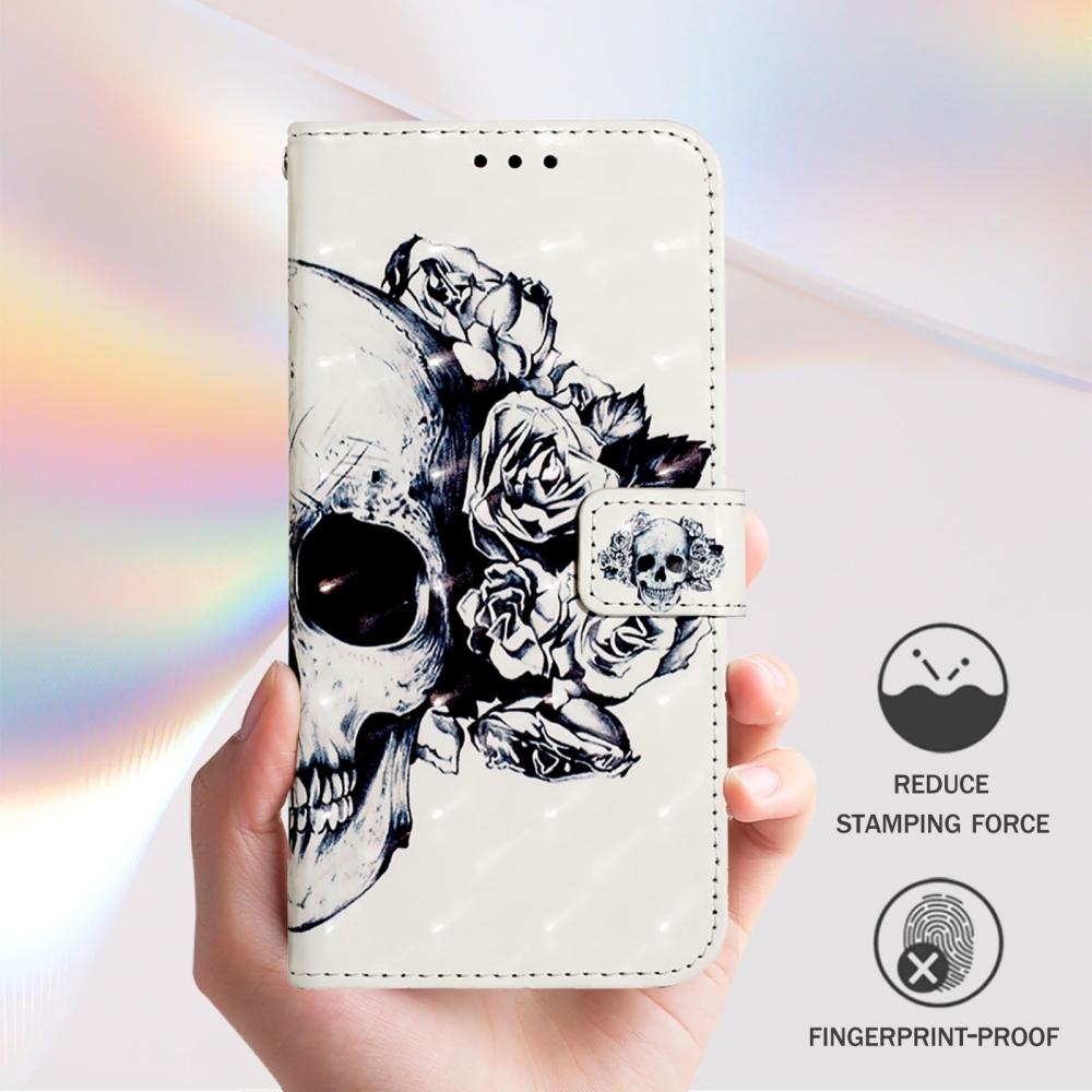 Patte knižkové puzdro na iPhone 18 Pro Max/17 Pro Max - lebka