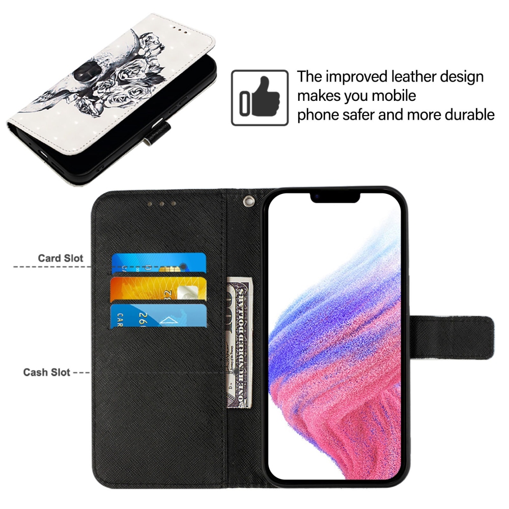 Patte knižkové puzdro na iPhone 18 Pro Max/17 Pro Max - lebka