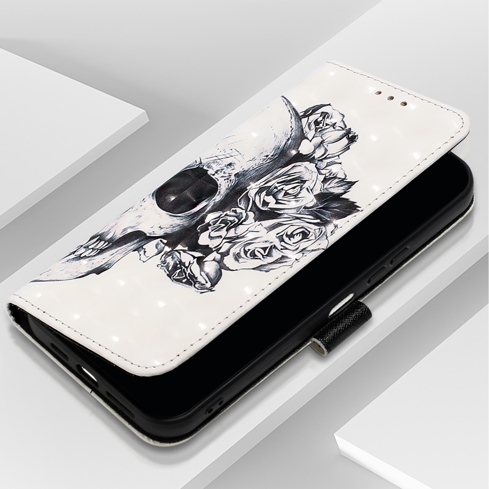 Patte knižkové puzdro na iPhone 18 Pro Max/17 Pro Max - lebka