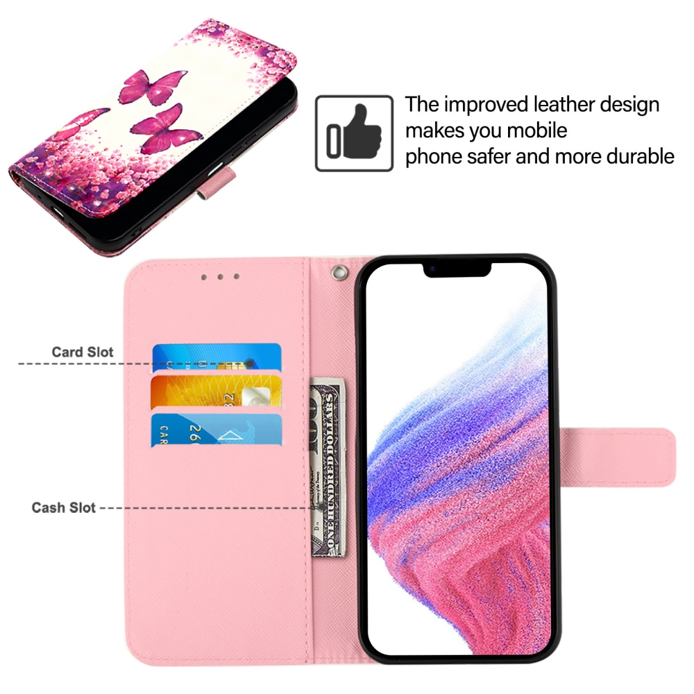 Patte knižkové púzdro na iPhone 18 Pro Max/17 Pro Max - ružové motýle