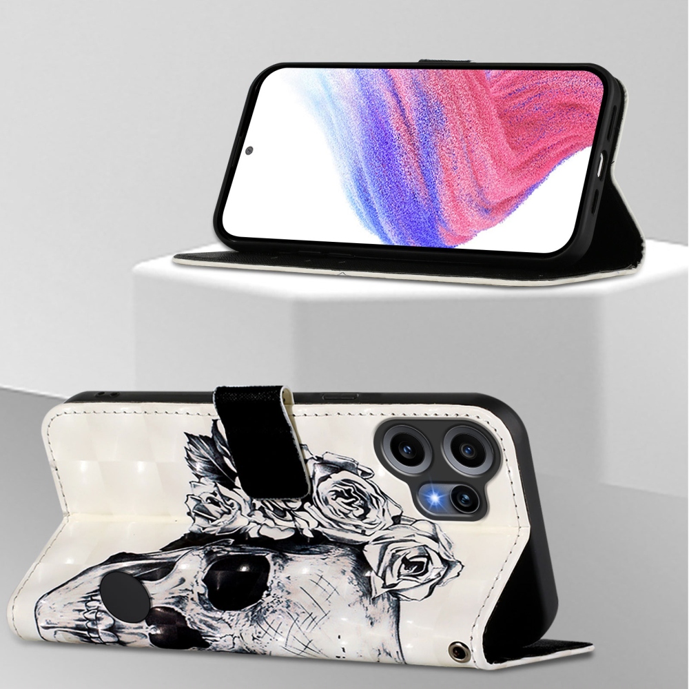 Patte knižkové puzdro na Nothing CMF Phone 2 Pro - lebka