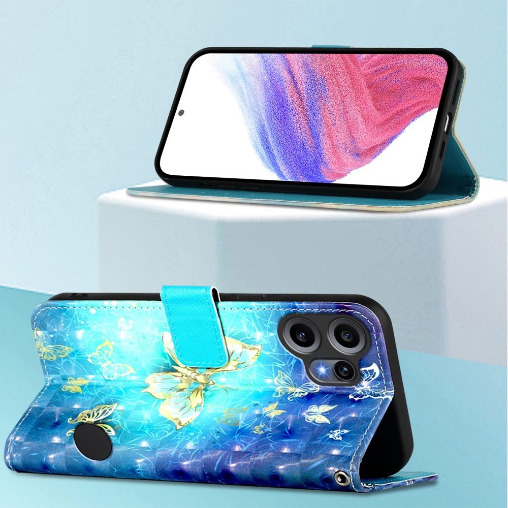 Patte knižkové púzdro na Nothing CMF Phone 2 Pro - modro-rozlatí motýle