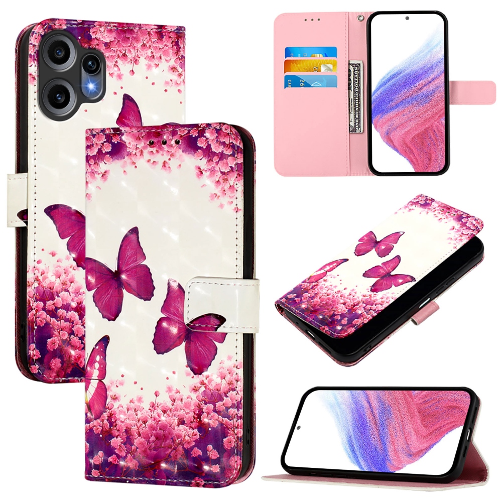 Patte knižkové puzdro na Nothing CMF Phone 2 Pro - ružové motýle