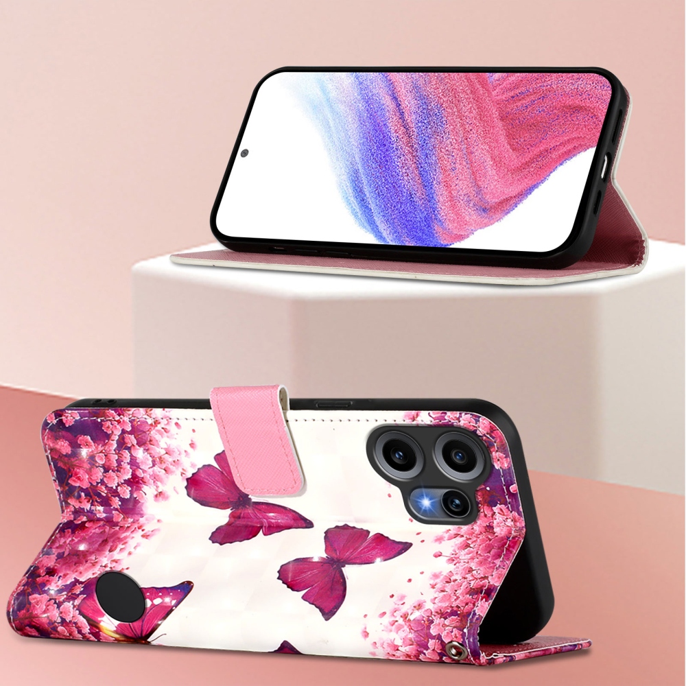 Patte knižkové puzdro na Nothing CMF Phone 2 Pro - ružové motýle