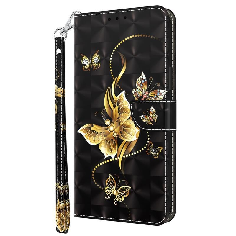 Patte knižkové puzdro na Samsung Galaxy A34 5G - zlatí motýle