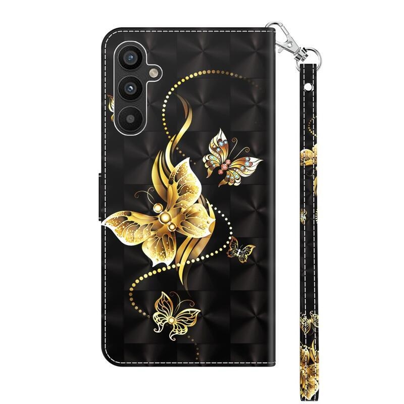 Patte knižkové puzdro na Samsung Galaxy A34 5G - zlatí motýle