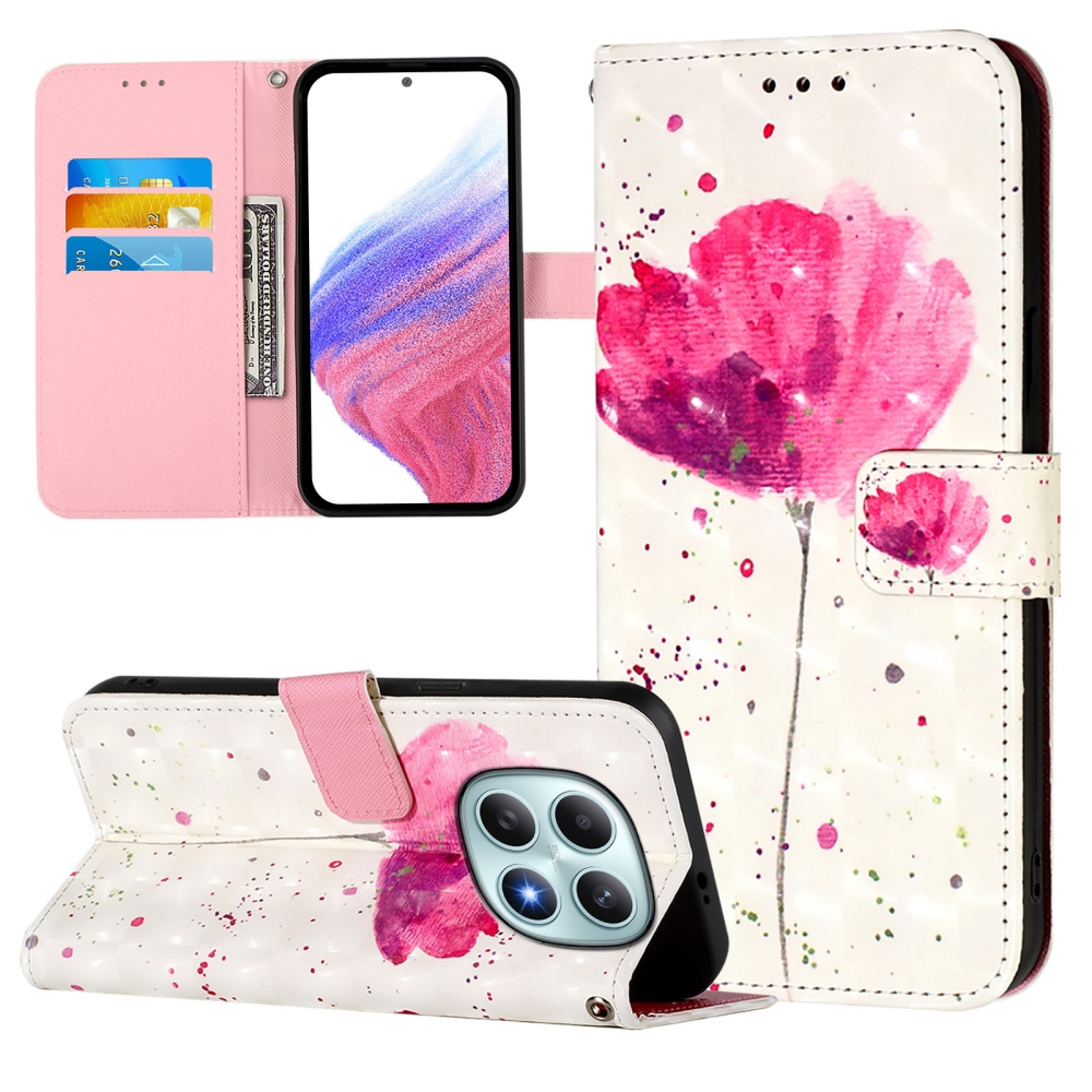 Patte knižkové puzdro na Xiaomi Poco M8 5G/Redmi Note 15 5G/Note 15 4G - ružový kvet