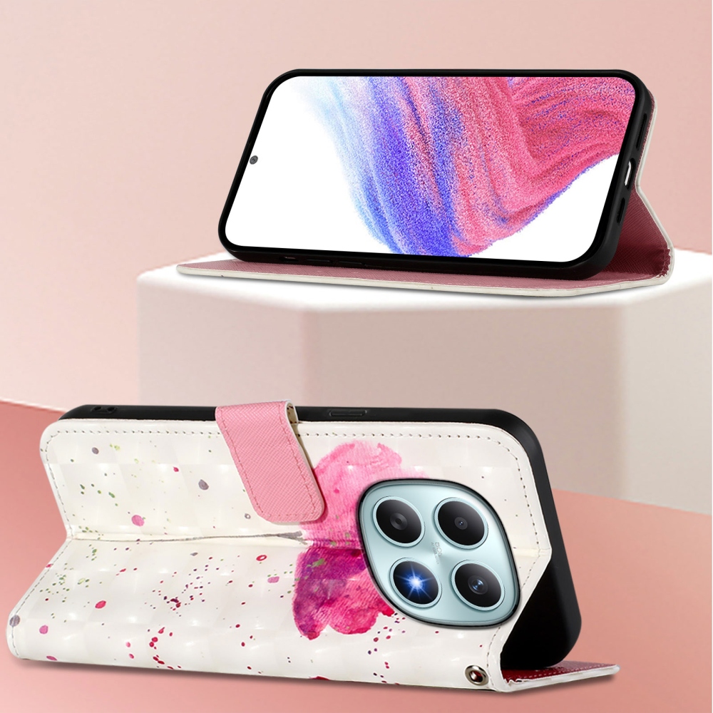 Patte knižkové puzdro na Xiaomi Poco M8 5G/Redmi Note 15 5G/Note 15 4G - ružový kvet