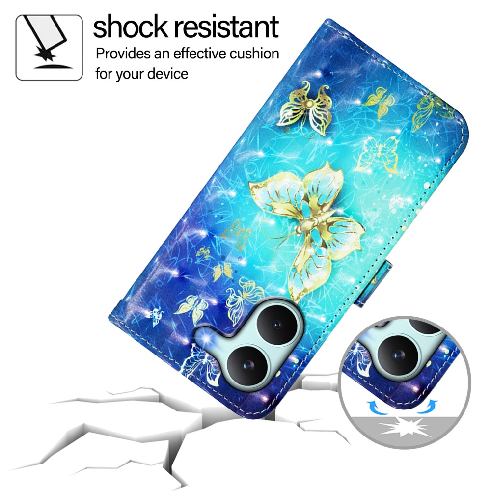 Patte knižkové púzdro na Xiaomi Poco X8 Pro 5G - modrozlatí motýle