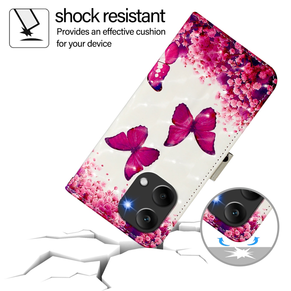 Patte knižkové puzdro na Xiaomi Poco X8 Pro Max 5G - ružové motýle