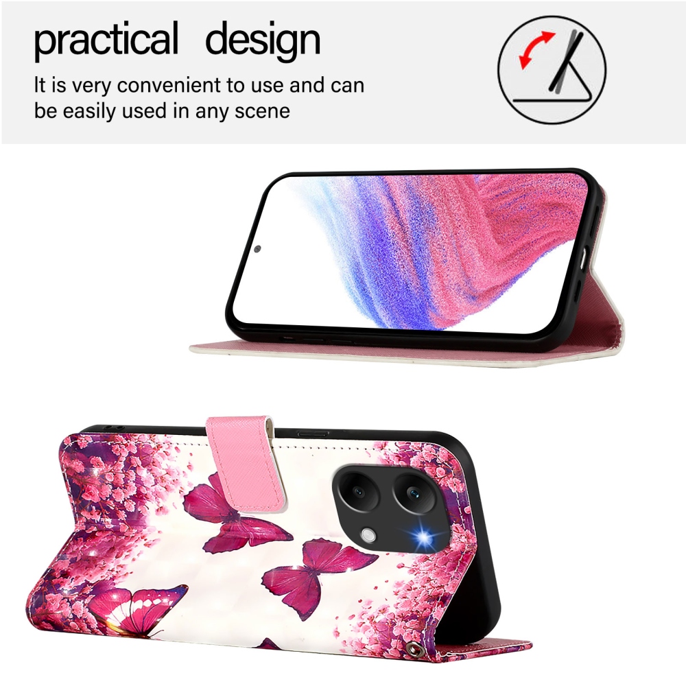 Patte knižkové puzdro na Xiaomi Poco X8 Pro Max 5G - ružové motýle