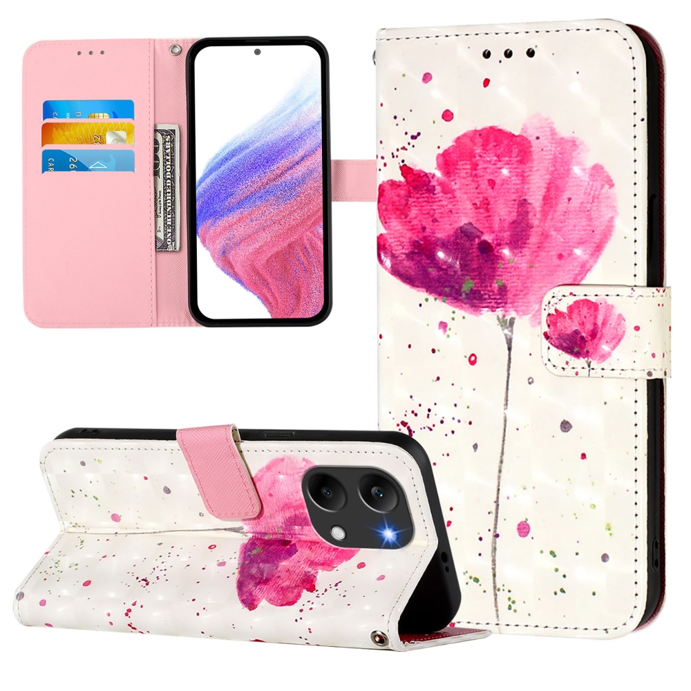 Patte knižkové puzdro na Xiaomi Poco X8 Pro Max 5G - ružový kvet