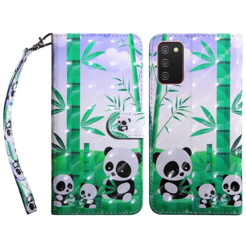 Patte peněženkové puzdro na mobil Samsung Galaxy A03s (166.6 x 75.9 x 9.1mm) - panda