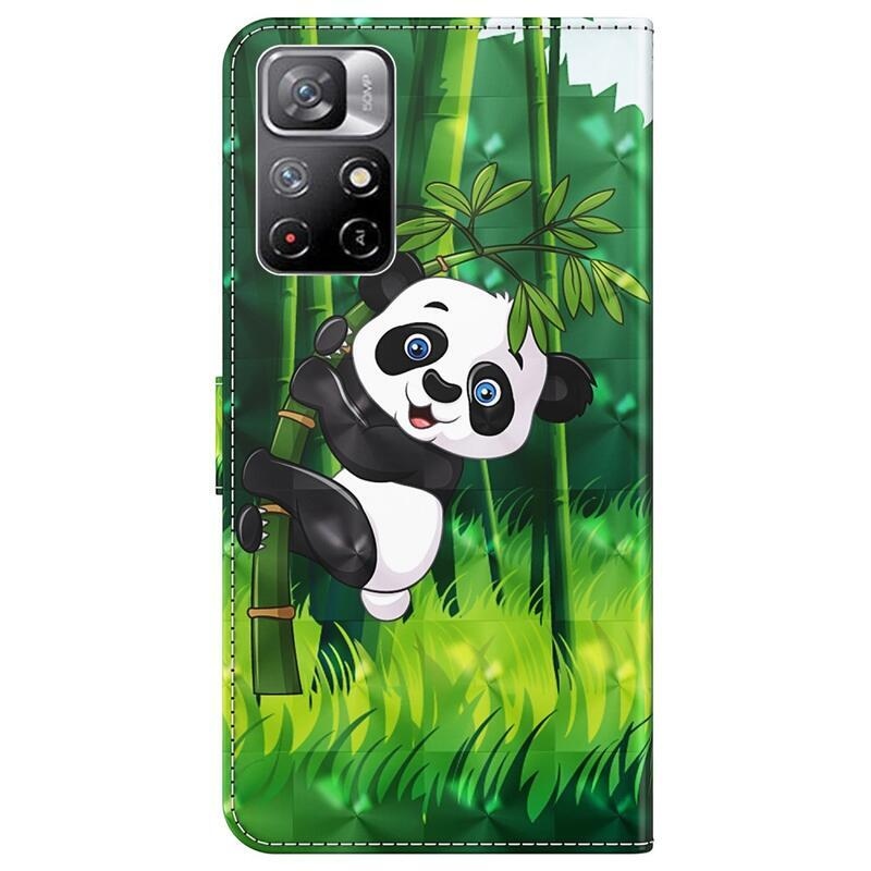 Print peňaženkové púzdro na mobil Xiaomi Poco M4 Pro 5G/Redmi Note 11S 5G - panda na bambuse