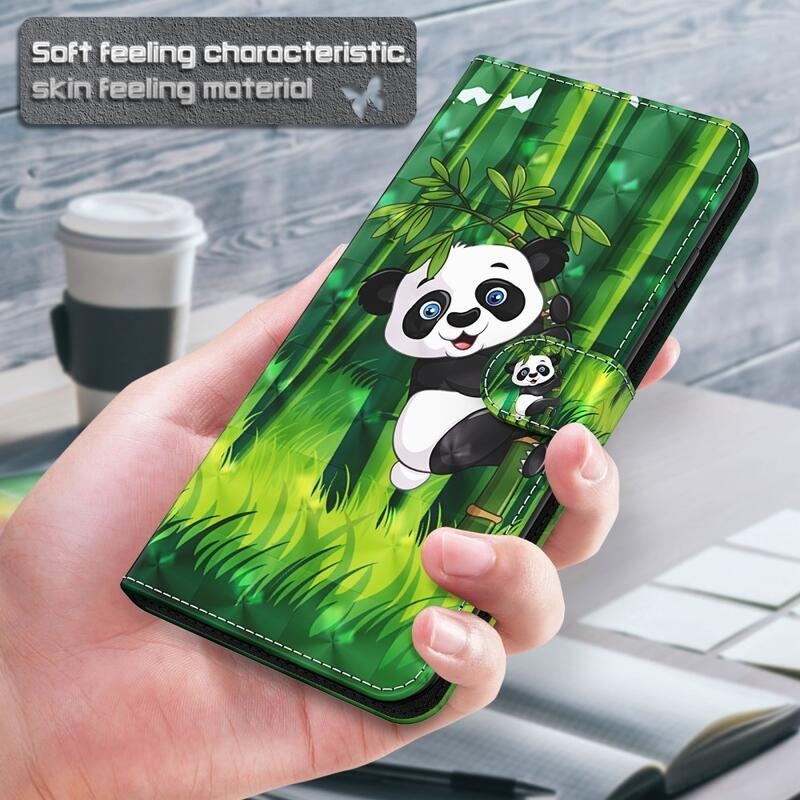 Patte peňaženkové púzdro na mobil Xiaomi Redmi Note 9T 5G - panda na bambusu