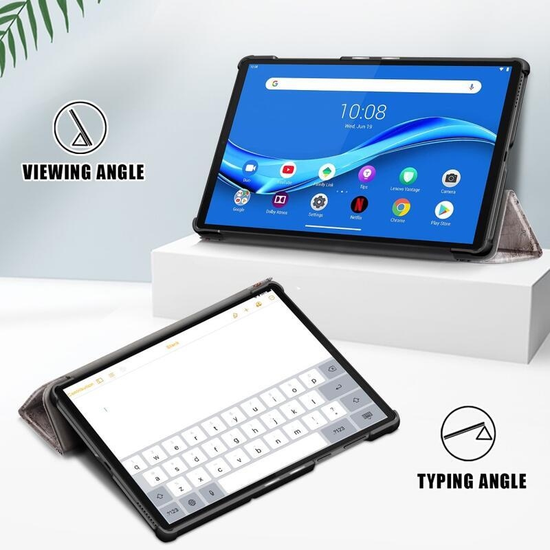 Patte polohovateľné PU kožené púzdro na tablet Lenovo Tab M10 HD 2. Gen X306F/X - Eiffelova veža