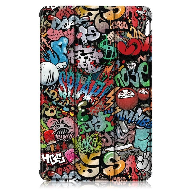 Patte polohovateľné PU kožené púzdro na tablet Lenovo Tab M10 HD 2. Gen X306F/X - graffiti
