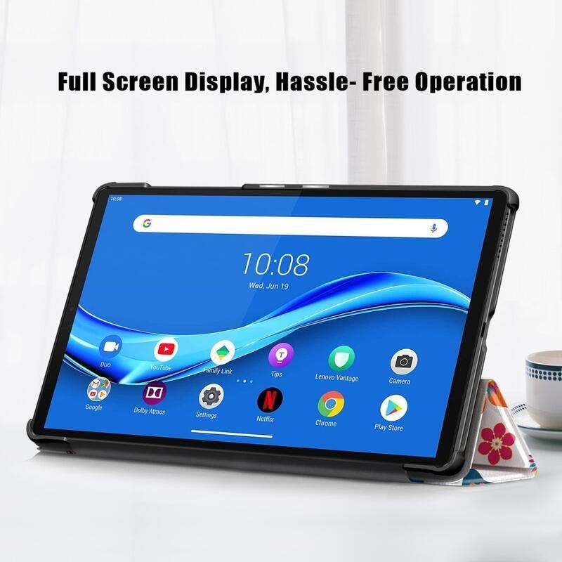 Patte polohovateľné PU kožené púzdro na tablet Lenovo Tab M10 HD 2. Gen X306F/X - motýle a kvety