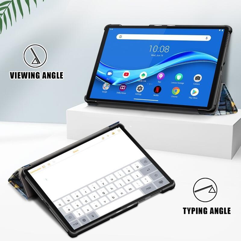 Patte polohovateľné PU kožené púzdro na tablet Lenovo Tab M10 HD 2. Gen X306F/X - olejomaľba