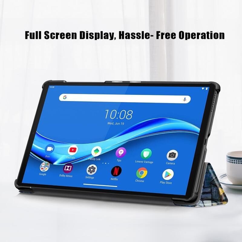 Patte polohovateľné PU kožené púzdro na tablet Lenovo Tab M10 HD 2. Gen X306F/X - olejomaľba