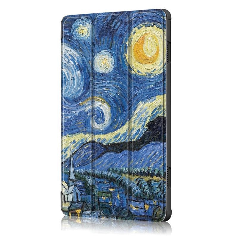 Patte polohovateľné PU kožené puzdro na tablet Lenovo Tab M10 - nočná obloha