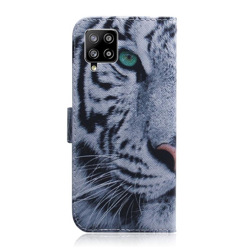 Patte PU kožené peněženkové puzdro na mobil Samsung Galaxy A42 5G - biely tiger
