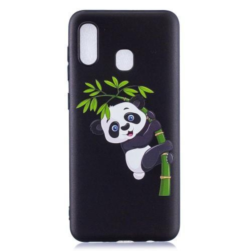 Pattern gélové puzdro na mobil Samsung Galaxy A30 - panda na bambusu