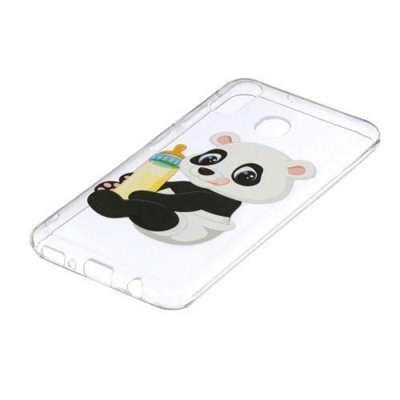 Pattern gélový obal na Samsung Galaxy M20 - panda a fľaška