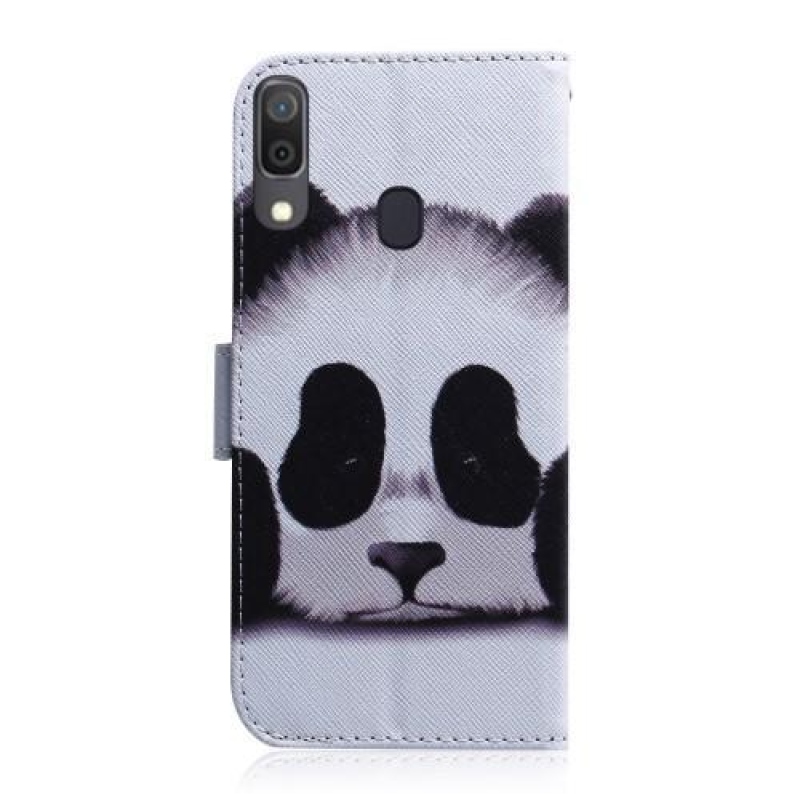 Pattern PU kožené peněženkové puzdro na mobil Samsung Galaxy A30 / A20 - panda