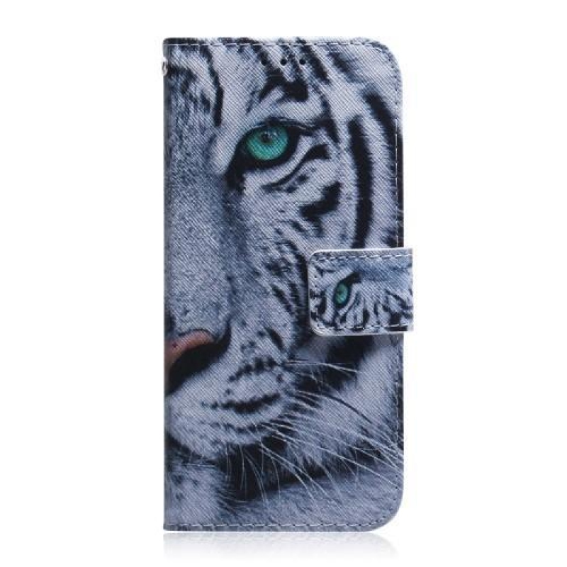 Pattern PU kožené peněženkové puzdro na mobil Samsung Galaxy A30 / A20 - tiger