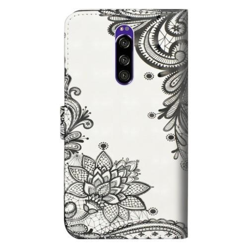 Pattern PU kožené puzdro na mobil Sony Xperia 1 - kvety