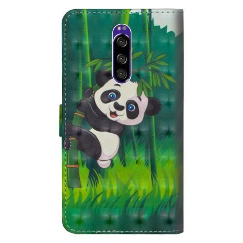 Pattern PU kožené puzdro na mobil Sony Xperia 1 - panda