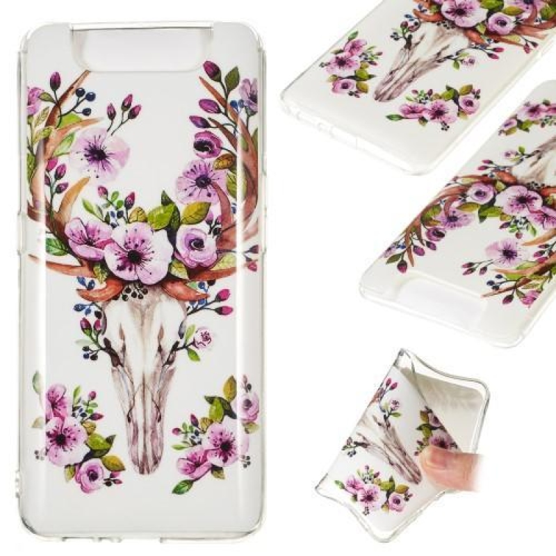 Patterned gélový obal na mobil Samsung Galaxy A80 / Galaxy A90 - kvetinový sob