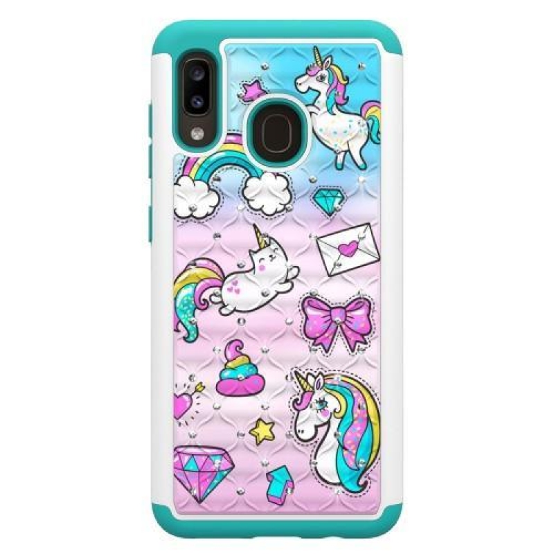 Patterned odolný obal na mobil Samsung Galaxy A20 / Galaxy A30 - jednorožec