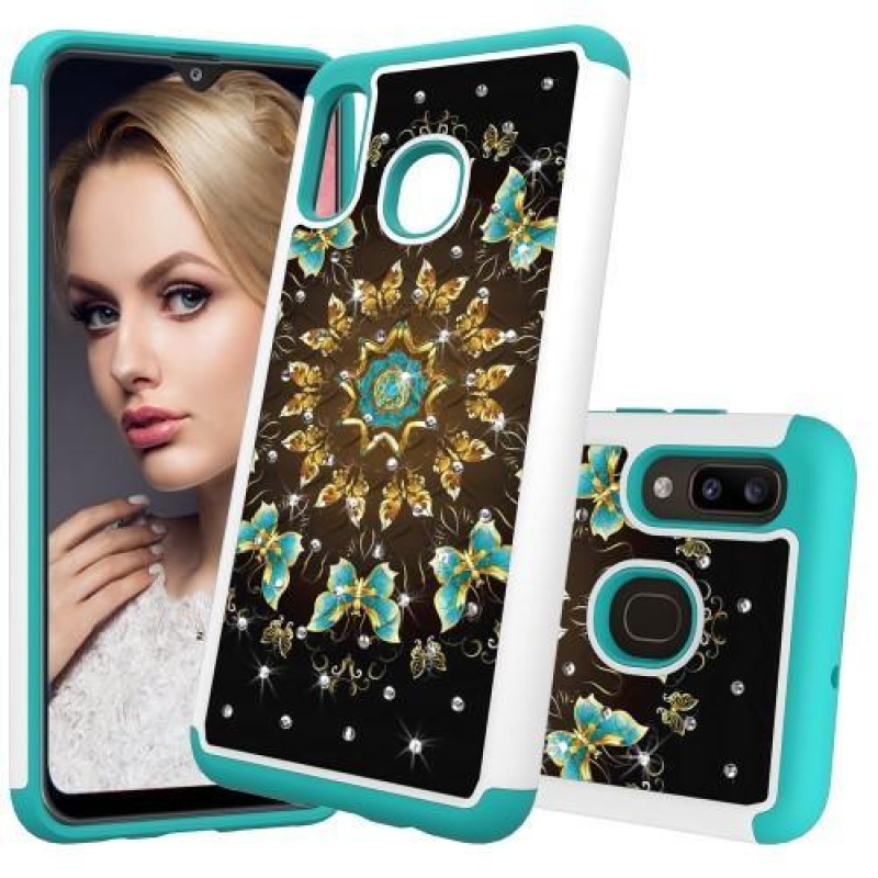 Patterned odolný obal na mobil Samsung Galaxy A20 / Galaxy A30 - kvety a motýle